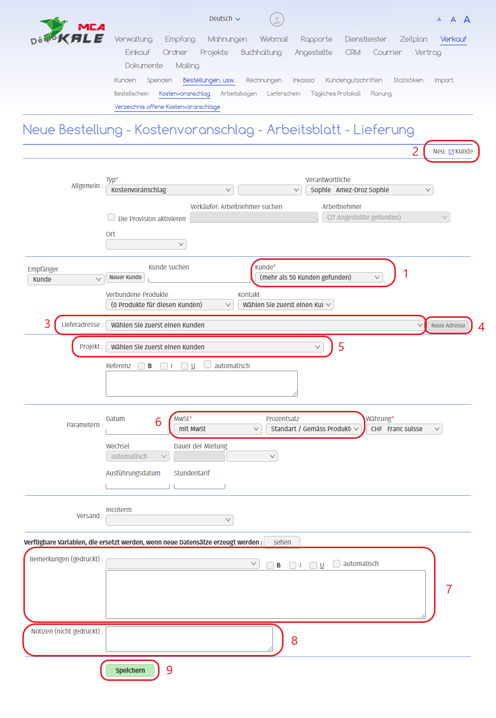 Kostenvoranschlag erstellen | MCA Concept