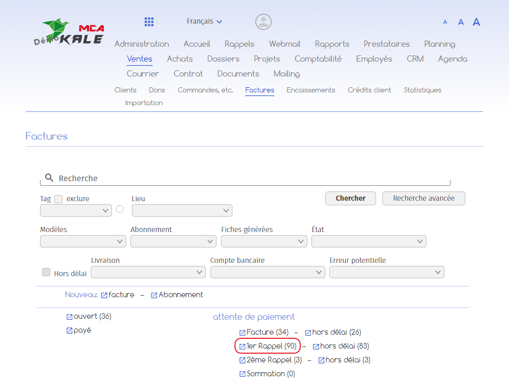 invoice-recall-list