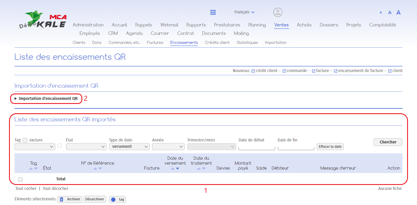 Importation encaissement (2) | MCA Concept Importation encaissement (2) | MCA Concept
