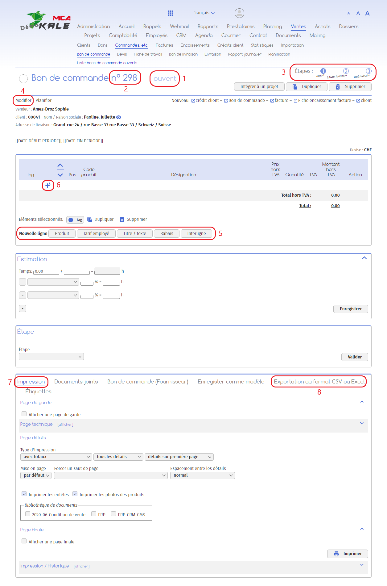 Devis ouvert | MCA Concept