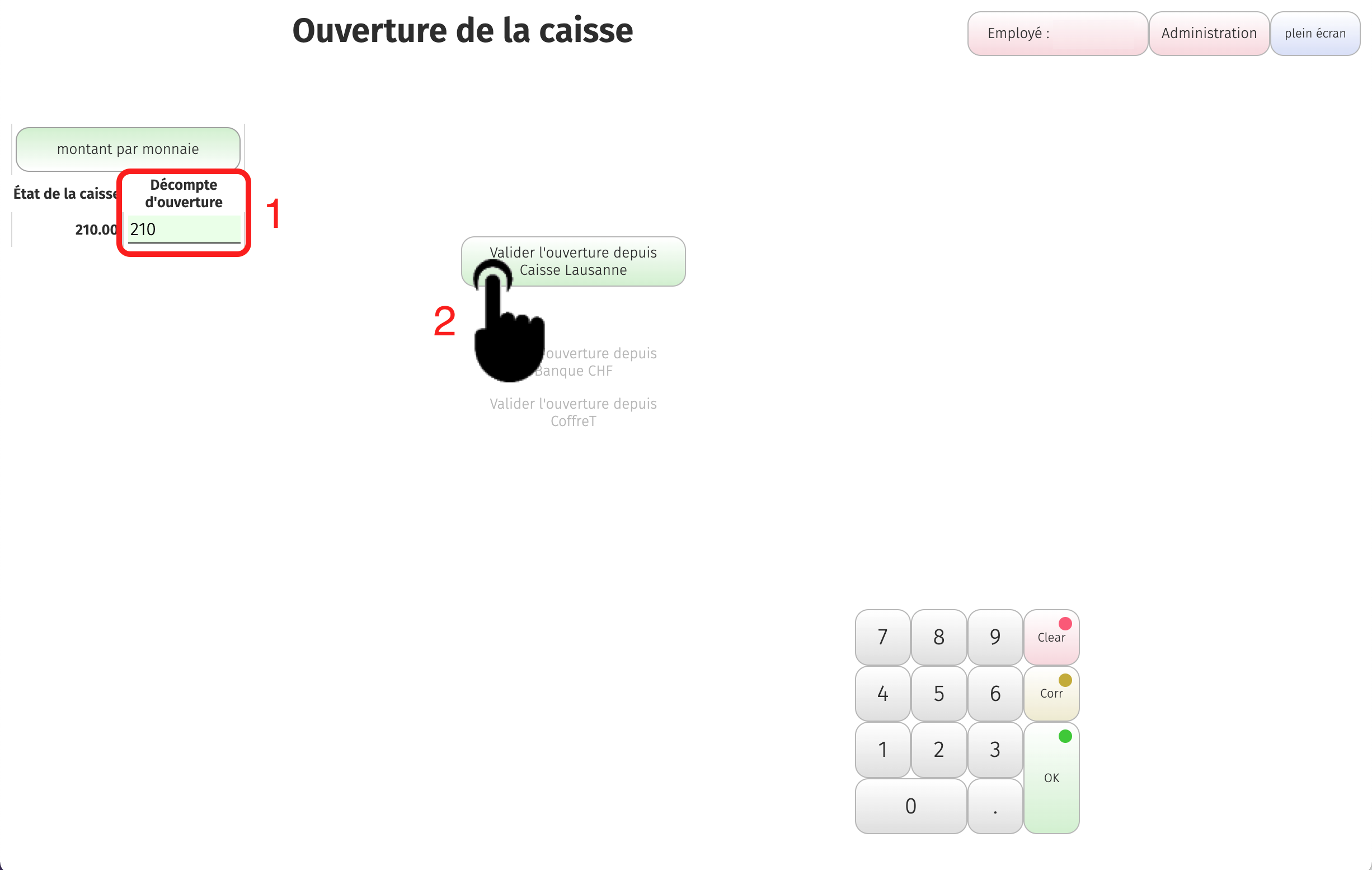 2 Fond de caisse